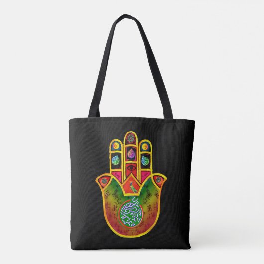 Mah Jongg Hamsa Canvas tas (Achterkant)