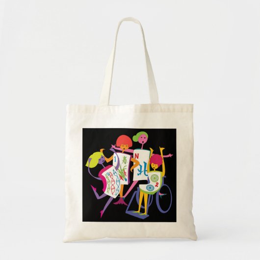 Mah Jongg Happy Dance Black Bag Tote Bag (Voorkant)