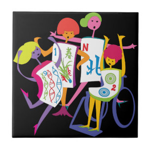 Mah Jongg Happy Dance Black Tegel Tegeltje