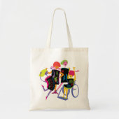 Mah Jongg Happy Dance White Bag Tote Bag (Voorkant)