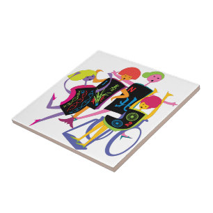 Mah Jongg Happy Dance White Tile Tegeltje