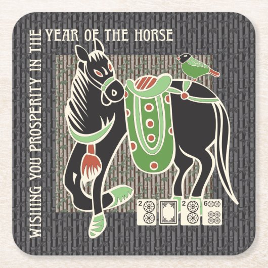 Mah Jongg Horse Onderzetters (Voorkant)