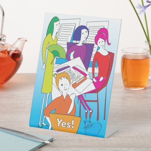 Mah Jongg Ja Tabelteken Reclamebord Met Voetstuk (Insitu)