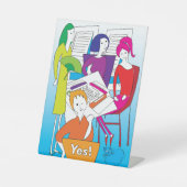 Mah Jongg Ja Tabelteken Reclamebord Met Voetstuk (Voorkant)