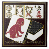 Mah Jongg Jaar van de aap Tegeltje (Voorkant)