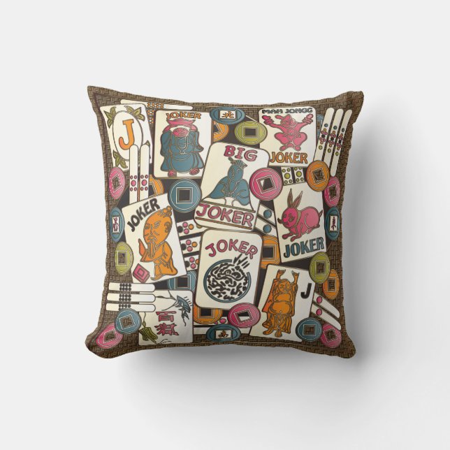 Mah Jongg Jokers Kussen (Voorkant)