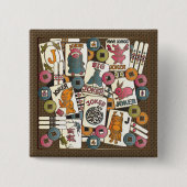 Mah Jongg Jokers Vierkante Button 5,1 Cm (Voorkant)