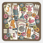 Mah Jongg Jokers Vierkante Sticker (Voorkant)