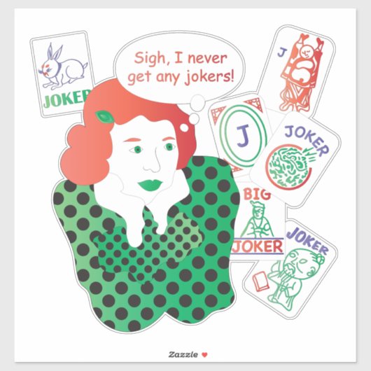 Mah Jongg Jokers Vinyl Sticker (Vel)