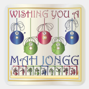 Mah Jongg Kerst Bettors Stickers