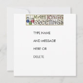 Mah Jongg Kerst Bettors Uitnodiging/Kaart Kaart (Achterkant)