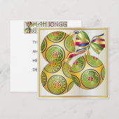 Mah Jongg Kerst Ornamenten Uitnodiging/Kaart Kaart (Voorkant / Achterkant)
