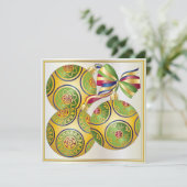 Mah Jongg Kerst Ornamenten Uitnodiging/Kaart Kaart (Staand voorkant)