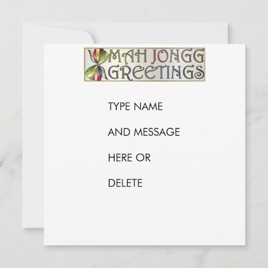 Mah Jongg Kerst Ornamenten Uitnodiging/Kaart Kaart (Achterkant)