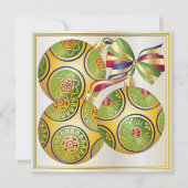 Mah Jongg Kerst Ornamenten Uitnodiging/Kaart Kaart (Voorkant)