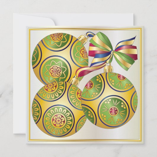 Mah Jongg Kerst Ornamenten Uitnodiging/Kaart Kaart (Voorkant)