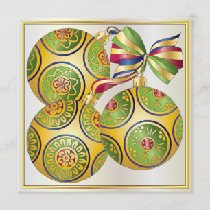 Mah Jongg Kerst Ornamenten Uitnodiging/Kaart Kaart