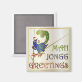 Mah Jongg Kerstmis One Bam Magneet (Voorkant / Achterkant)