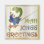 Mah Jongg Kerstmis One Bam Magneet (Voorkant)