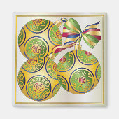 Mah Jongg Kerstsierents Magnet (Voorkant)