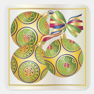 Mah Jongg kerstversieringen Vierkante Sticker