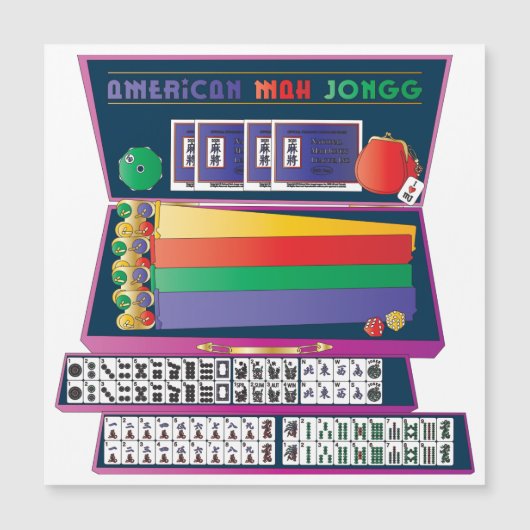 Mah Jongg Koffer Plat Magneet (Voorkant)
