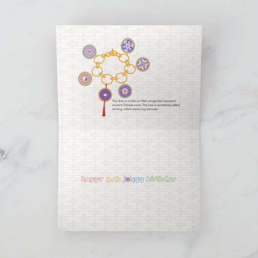 Mah Jongg Lady 01 Card Bedankkaart (Binnen)