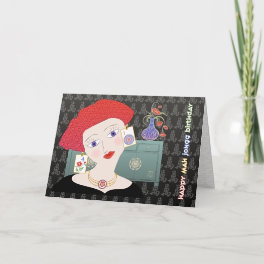 Mah Jongg Lady 01 Card Bedankkaart (Voorkant)