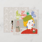 Mah Jongg Lady 03 Flat Card Kaart (Voorkant / Achterkant)