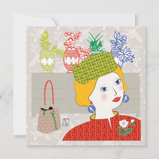 Mah Jongg Lady 03 Flat Card Kaart (Voorkant)