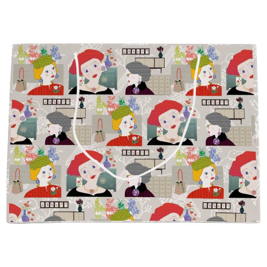 Mah Jongg Lady 03 Gift Bag Groot Cadeauzakje (Voorkant)