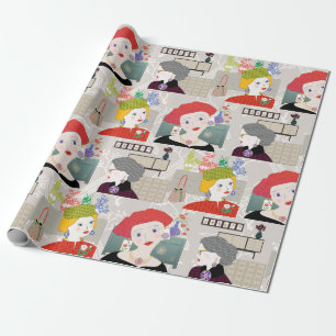 Mah Jongg Lady 03 Wrapping Paper Cadeaupapier