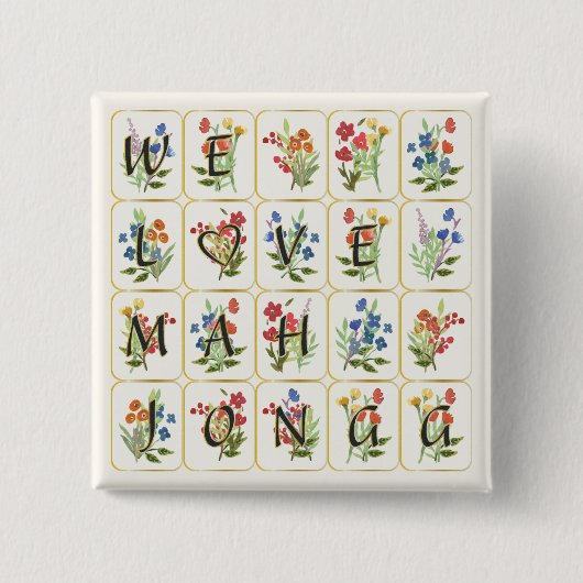 Mah Jongg Liefde Button (Voorkant)