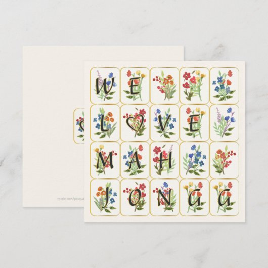 Mah Jongg Liefde Platte Kaart (Voorkant / Achterkant)