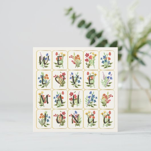 Mah Jongg Liefde Platte Kaart (Staand voorkant)