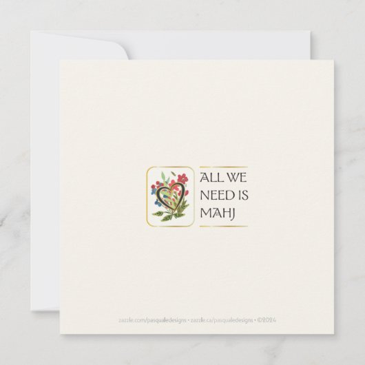 Mah Jongg Liefde Platte Kaart (Achterkant)