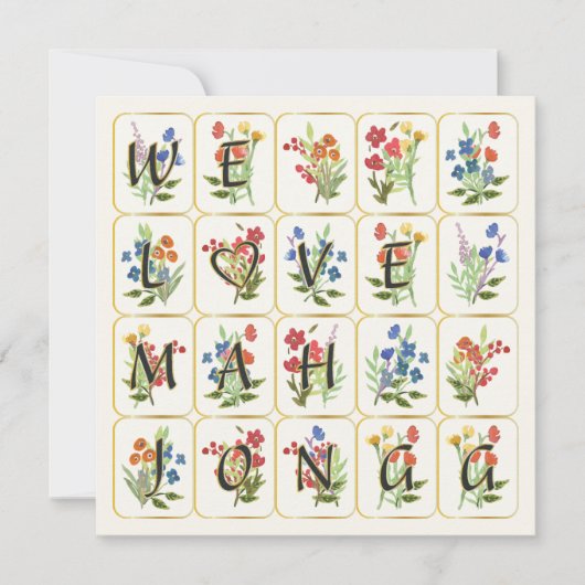 Mah Jongg Liefde Platte Kaart (Voorkant)