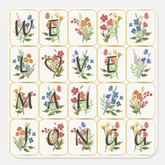 Mah Jongg Liefde Stickers (Voorkant)