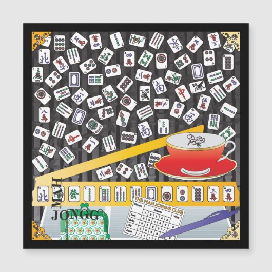 Mah Jongg Limerick Mahj Flat Magnet Magnetische Uitnodiging (Voorkant)