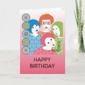 Mah Jongg Limerick Stippen Birthday Card Bedankkaart (Voorkant)