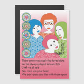 Mah Jongg Limerick Stippen Magnet Kaart (Voorkant / Achterkant)