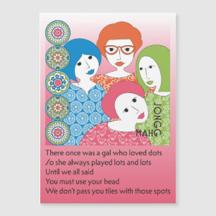Mah Jongg Limerick Stippen Magnet Kaart