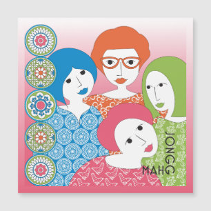 Mah Jongg Limerick Stippen Magnet Kaart Magnetische Uitnodiging