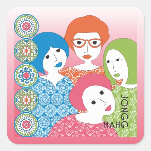 Mah Jongg Limerick Stippen Stickers (Voorkant)