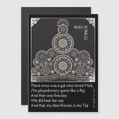 Mah Jongg limerick Taj Flat Magneet (Voorkant / Achterkant)