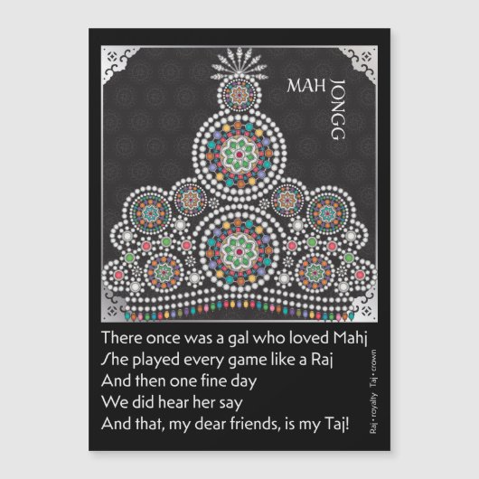 Mah Jongg limerick Taj Flat Magneet (Voorkant)