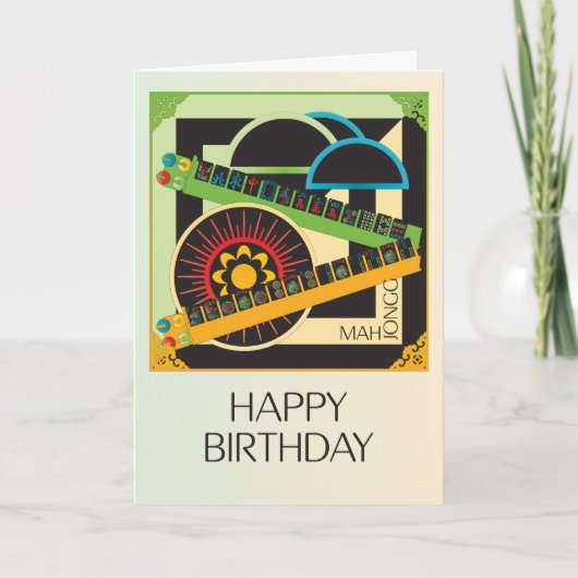 Mah Jongg Limerick Whine Birthday Card Bedankkaart (Voorkant)