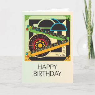 Mah Jongg Limerick Whine Birthday Card Bedankkaart