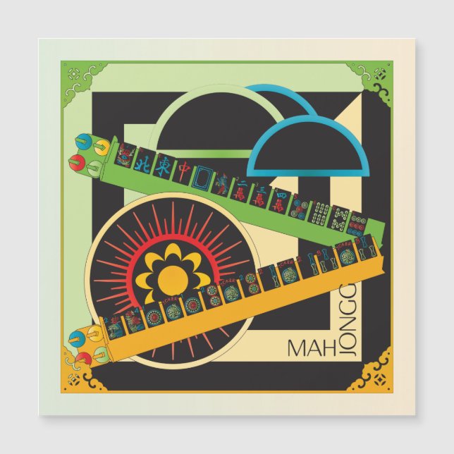 Mah Jongg Limerick Whine Magnet Kaart (Voorkant)