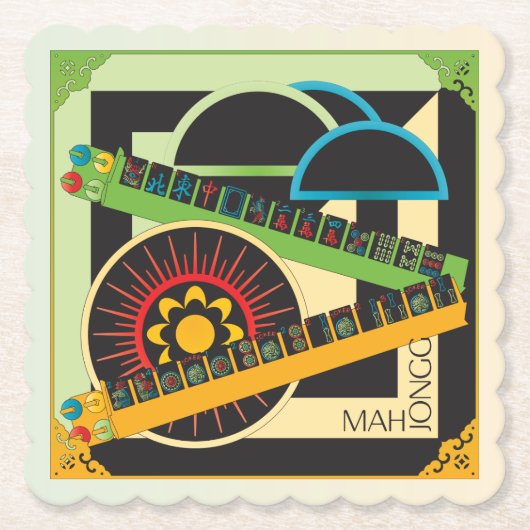 Mah Jongg Limerick Whine Onderzetters (Voorkant)